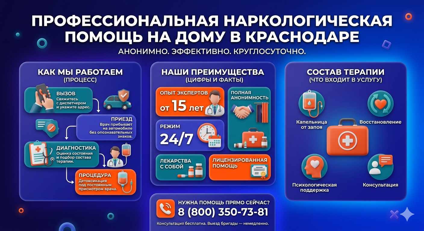 Инфографика о принципах лечения алкоголизма на дому в Петровске-Забайкальском: этапы вызова нарколога, преимущества анонимной детоксикации и состав медицинской помощи.